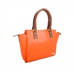 Beau Design Stylish Orange Color Imported PU Leather Handbag With Adjustable Strap For Women's/Ladies/Girls